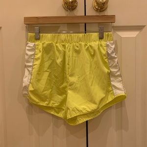 Forever 21 reflective yellow shorts